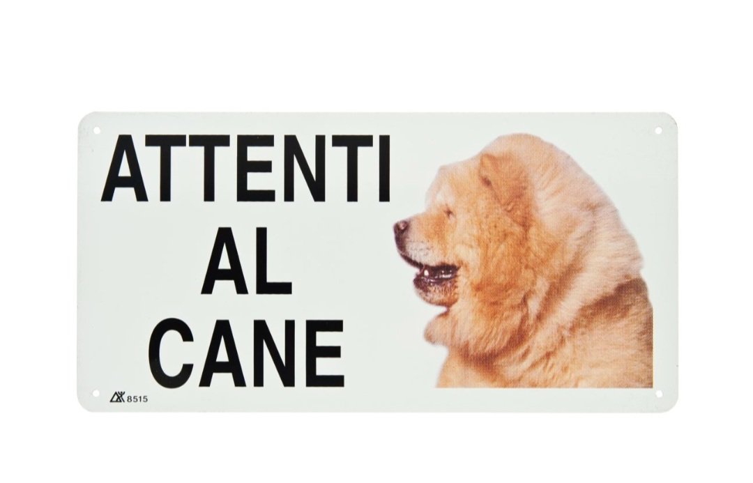 cartello attenti al cane chowchow